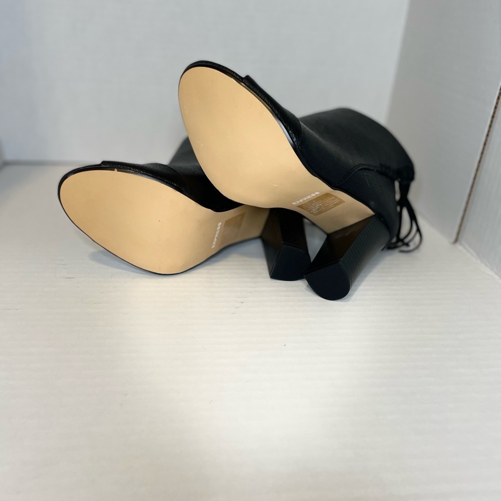 Whipstitch Fringe Open Toe Booties - Picture 4 of 5